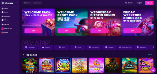 Bitstake Casino Screenshot Bitstake Casino Screenshot