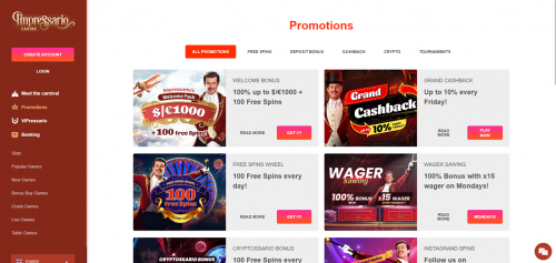 Impressario Casino Screenshot